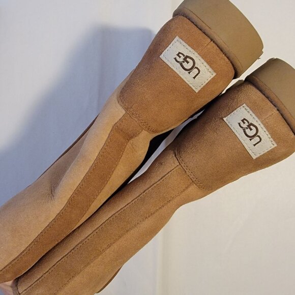 NEW UGG Michelle Classic Boots Womens 11 Tan Suede Cozy Classic Shearling - Picture 6 of 10